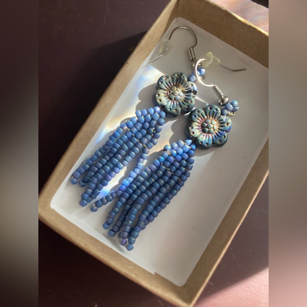 Beaded earrings! Beautiful purple